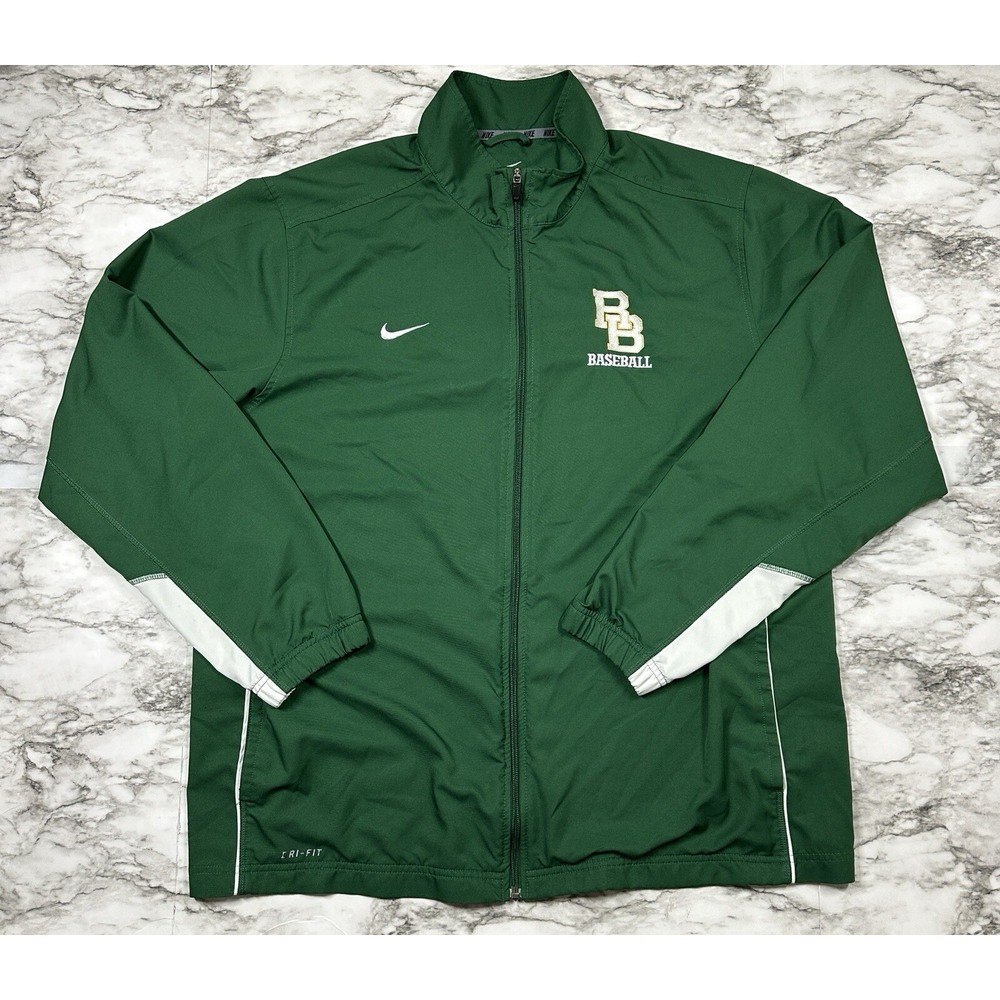 Nike Jacket Mens RB BASEBALL Size XL Green Full-Zip Dri-Fit Athletic 535632-342